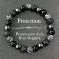 Bracelet Protection Absolue – Obsidienne, Hématite, Agate Vieillie & Pierre de Lave