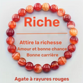 Bracelet Richesse & Abondance – Agate Rayée Rouge (8 mm)