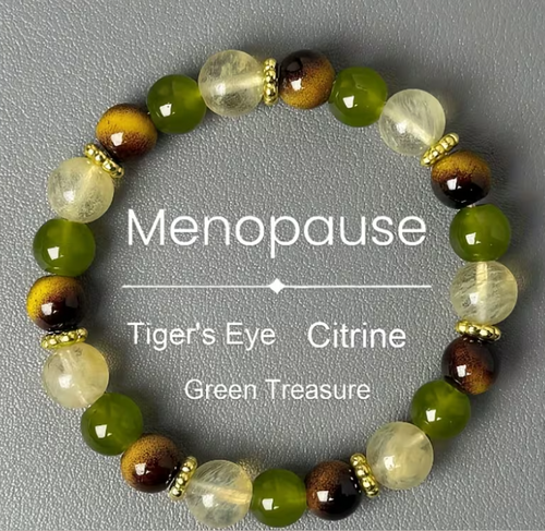 Bracelet Équilibre Ménopause – Œil de Tigre & Citrine (8 mm)
